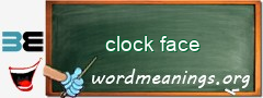 WordMeaning blackboard for clock face